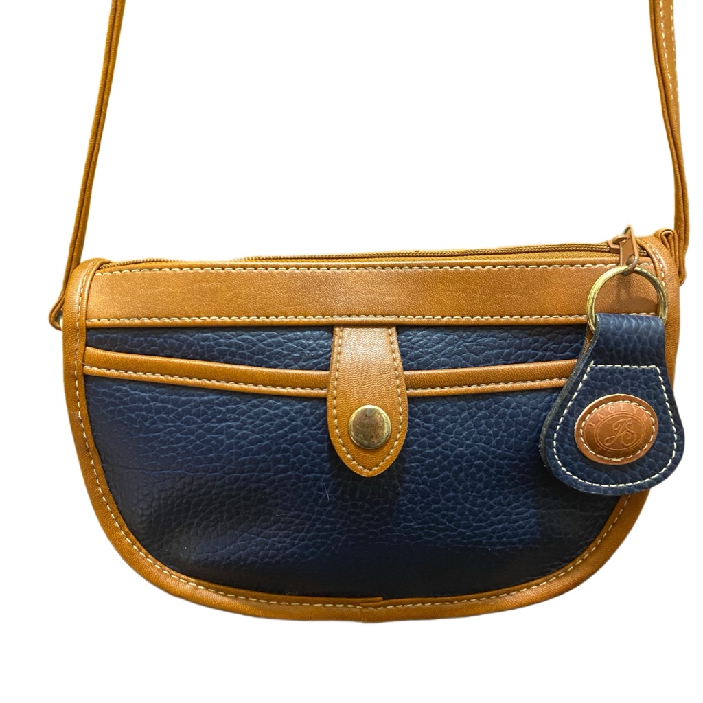 Chic Tan And Navy Crossbody Bag